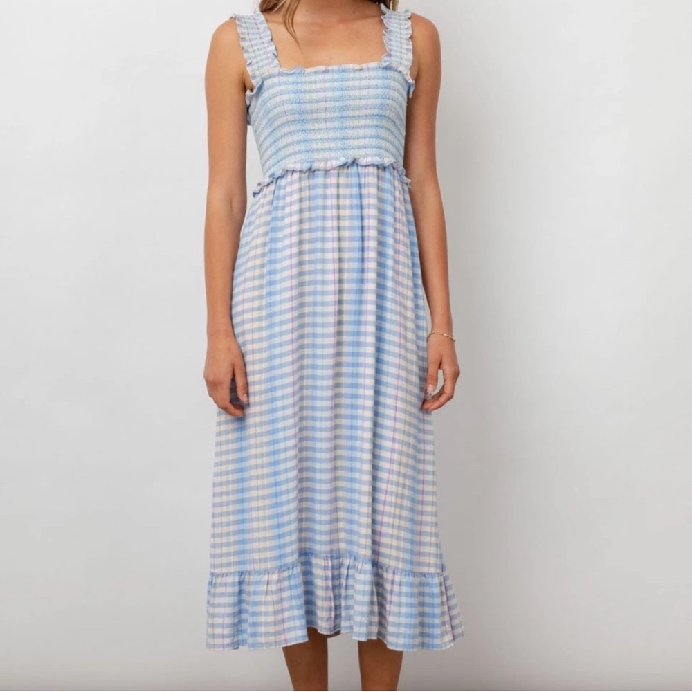 Rails Rumi Smocked-Bodice Midi Dress Multicolored Size Medium - Picture 1 of 12